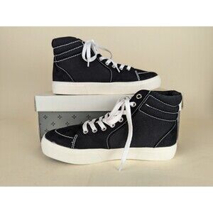 Sun + Stone Jett High Top Sneakers Mens 7 M Black Canvas Casual Shoes NWB
